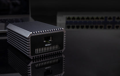 Connect 10g with a network switch and laptop next to it