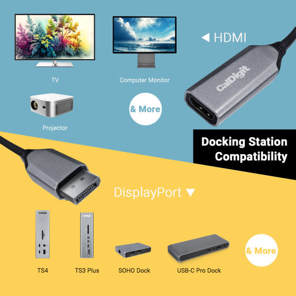 HDMI 2.1 till DisplayPort 8K 60Hz Active Adapter