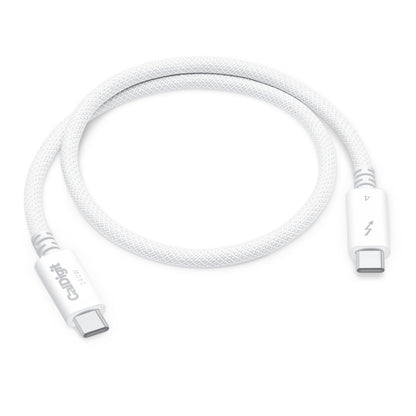 White Thunderbolt 4 cable on a white background