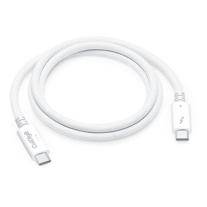 White Thunderbolt 4 cable on a white background