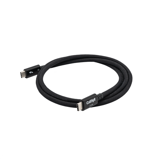 Black cable with USB connectors on a white background