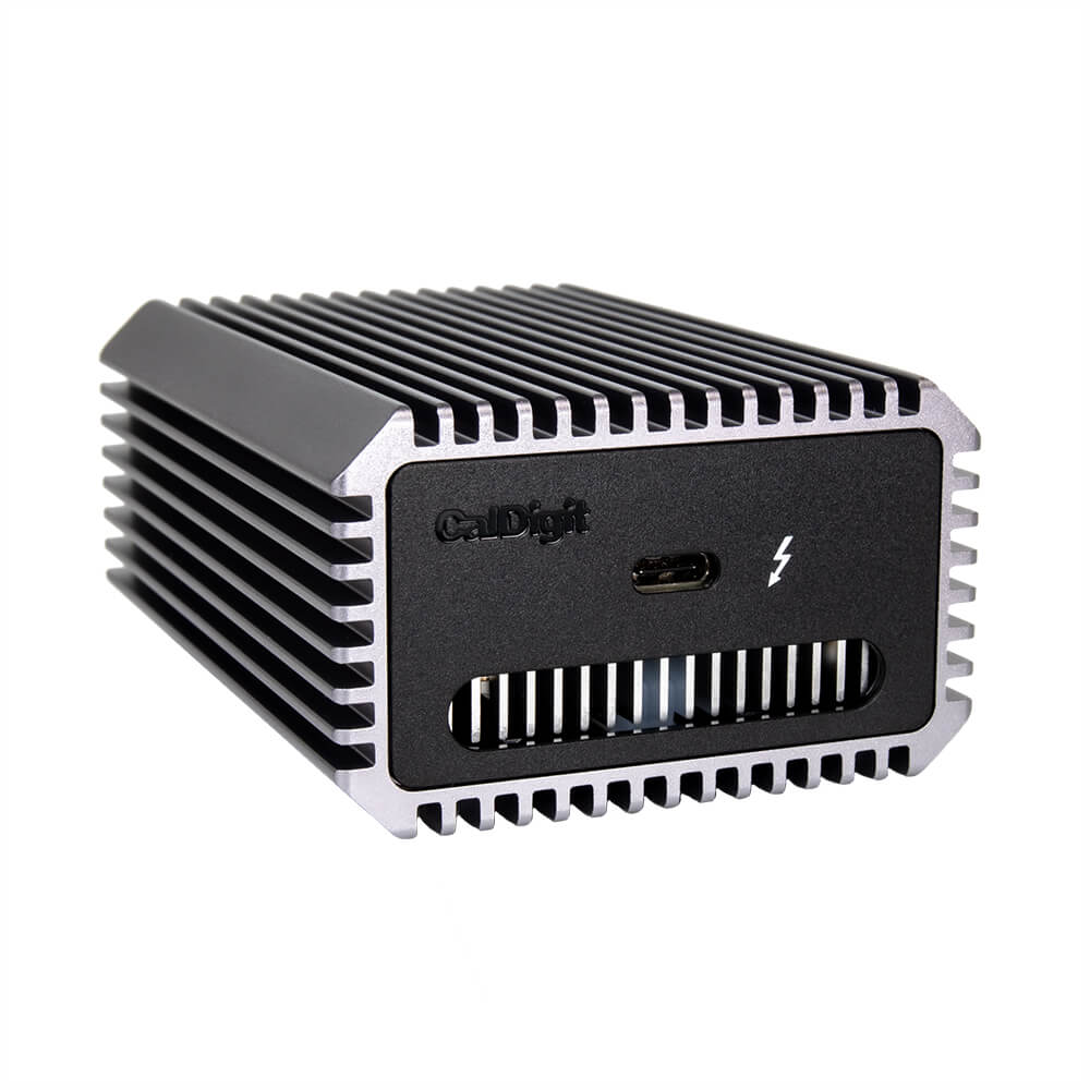 CalDigit Connect 10G with a Thunderbolt port on a white background